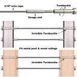 Polish Finish Stainless Steel Cable Railing Hardware Kit 3/16" for Deck Metal