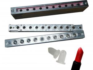 China 10 Cavities Half Silicone Lipstick Lip Stick Metal Aluminum Mold on sale
