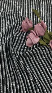 China 100% Polyester Leafy Sequin Embroidery Lace Fabric Shine Luxury for Wedding Party Occasions factory