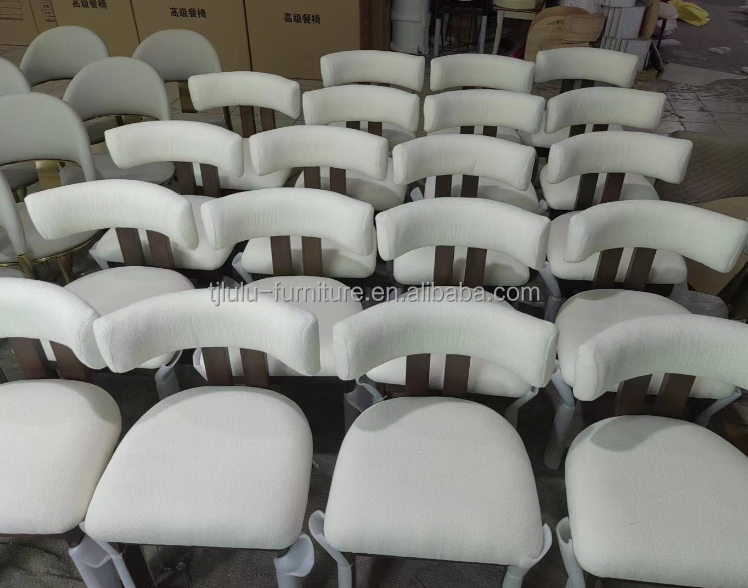Green Velvet/Lamb Wool Material Modern Solid Wood Dining Chair for Luxury Living Room Furniture