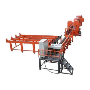 China Inverter Feeding Auto Double Head Band Sawmills Twin Vertical Bandsaw For Lumber factory