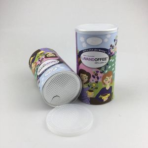 Custom wholesale eco-friendly paper coffee packaging jars with airtight lids