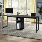 Black 300LBS Capacity 2 Person Computer Desk / Two Person Office Desk