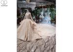 Irregular Ladies Bridal Dress , Beaded Ball Gown Wedding Dress Two Layer
