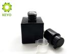 Black Square Glass Bottle With Lock Pump For Cosmetic Package