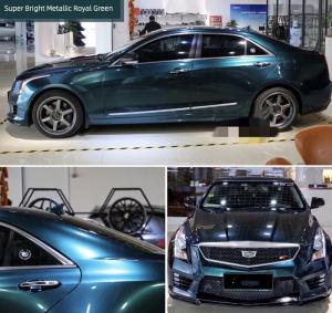 China Metallic Royal Green Gloss Car Vinyl Wrap Keep Your Paint Away From Scratches factory