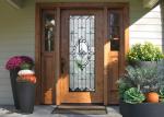 Art Nouveau Three Dimensional Glass / Apartment Home Decorative Glass Floral