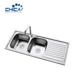 Double Bowl Kitchen Sink SUS304 Stainless Steel Kitchen Sink Press Kitchen Sink