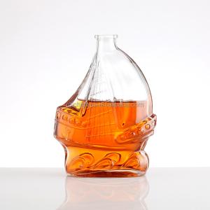 China Customized 300ml 500ml 750ml Clear Glass Boat Bottle with Custom Make factory