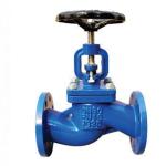 High Temperature Cast Iron Globe Valve Blue RAL 5017 Color ANSI Standard