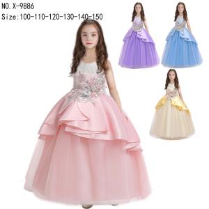 China girl's princess dress evening dress wear party dress ready goods ready to ship stock 68 factory