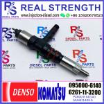 095000-6140 Denso Diesel Fuel Injectors 6261-11-3200 6261-11-3201 For Komatsu