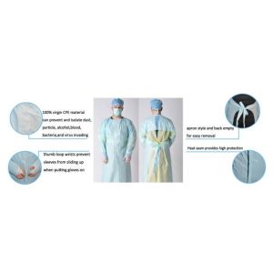 Yellow 35-60g Polyethylene Disposable Isolation Gowns 110cmx193cm Gowns With