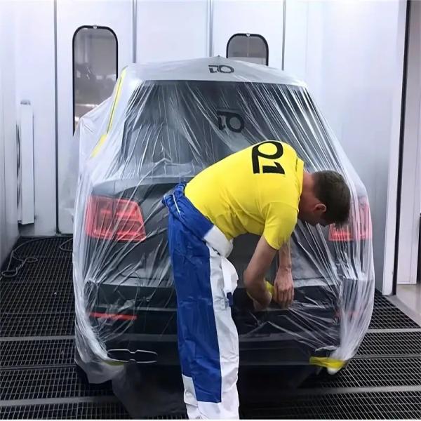 Customized Logo Pre Taped Masking Film Transparent Automotive Masking Film For