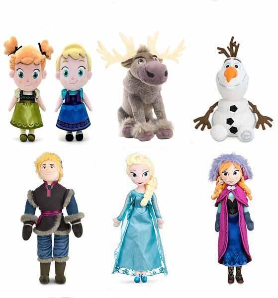 Disney Frozen Family Full Set Characters Cartoon Stuffed Plush Toys For