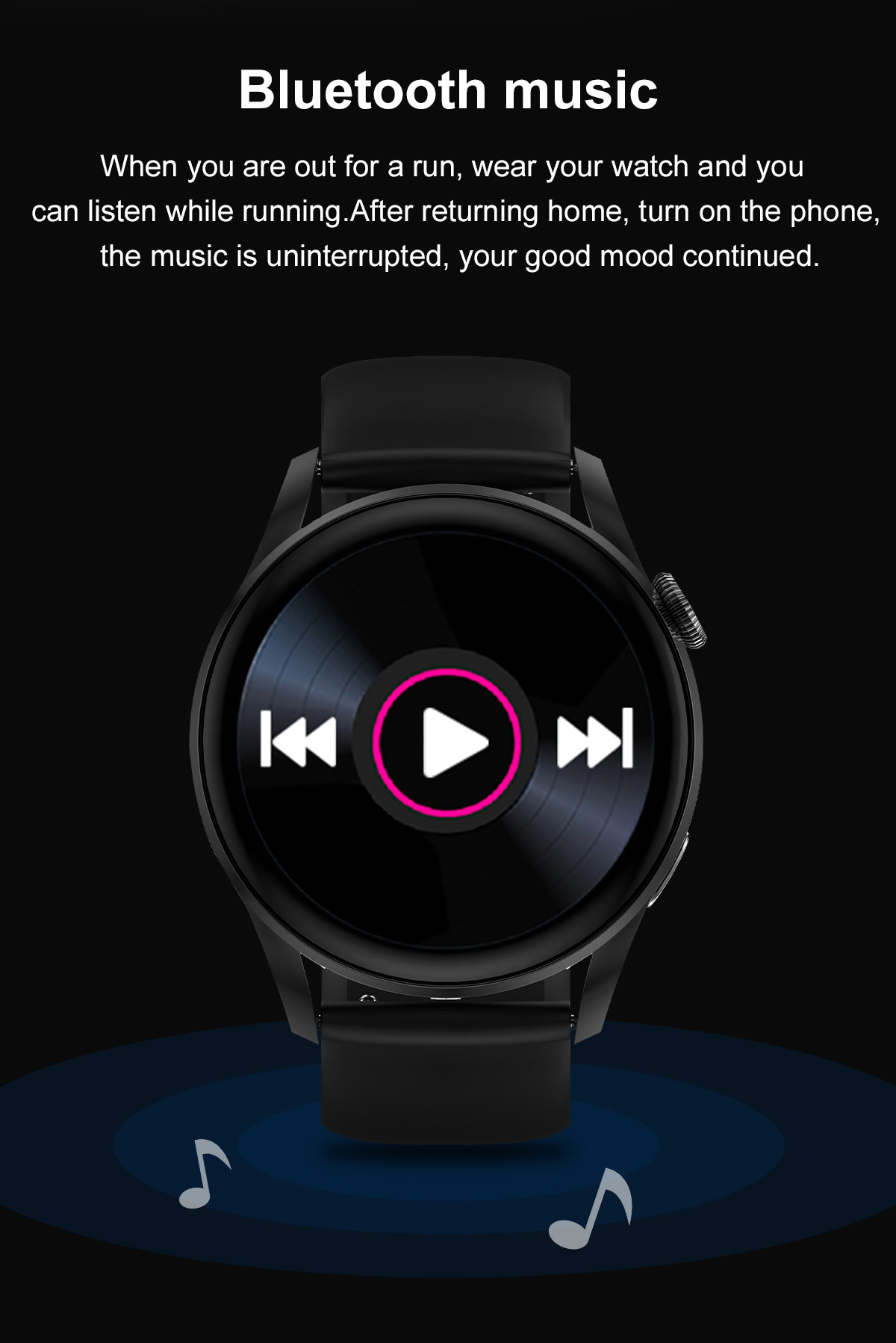 DT3 390x390 Retina Screen IP68 DT Smart Watch Bluetooth Wireless Charge