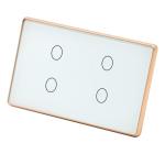 Smart Home Eu Au Us Metal Frame Waterproof Interruptor Glass Light Smart Tuya