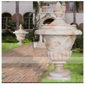 China Garden Stone Flower Pot, Stone Carved Planter, Marble Granite Flower Pot (YKFP-6) factory