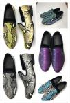 Elegant Design Snakeskin Mens Loafers Wear Resistant Mens Leather Driving Shoes