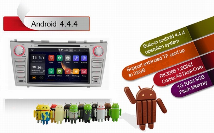 Ouchuangbo Auto Stereo Multimedia Kit for Toyota Camry 2007-2011 DVD Player 3G Wifi Android 4.4 System OCB-8811C