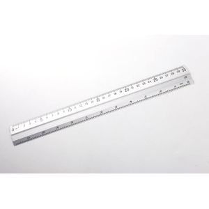 China Silver 30cm Aluminium Extrusion Profiles Alkali Anodized Aluminum Ruler on sale