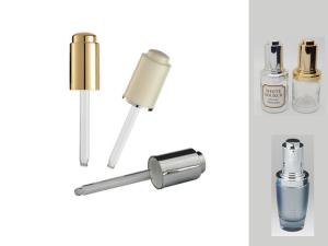 China CL-D432P 18/410 20/410 plastic push button glass dropper pipettes/closures metalization factory