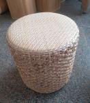 Natural Straw Household Storage Stool Grass Woven Ottoman Box Eco-Friendly Hand
