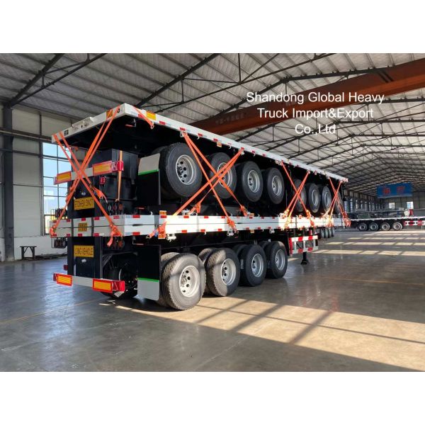 2 3 4 Axles 80t 100t 120t Lowbed Lowboy Semi Trailer with 13T or 16T FUWA/BPW Axles