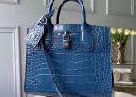 Luxury Cross Body 23cm Crocodile Skin Tote Bag Lock Decoration