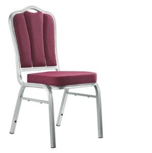 China High Quality Silver Aluminium Material Tube Stackable Dining Chair from China factory
