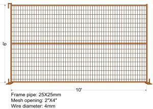 China “VICORIA SECRET” TEMPORARY FENCE H6’/1830mmxL10’/3050mm mesh Aperture 2”x4”/50x100mm factory