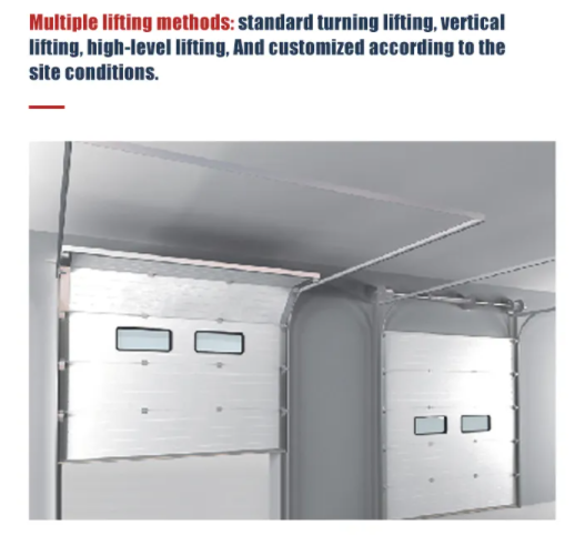 Manual Operate Insulated Sectional Doors Height 500mm With Chain Hoist