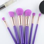 Wholesale Fashion Cosmetic Brush Cruelty Free Dark purple Wood Handle Brush With