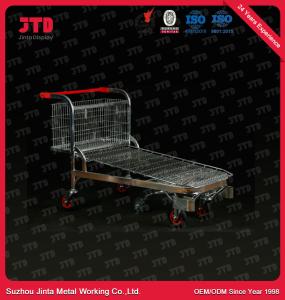 China 300L Supermarket Warehouse Hand Trolley 4 Wheels Unfoldable factory