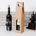 Luxury Kraft Paper Wine Packaging Box brown Color environmental Durable Paper