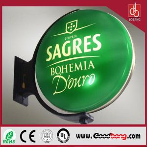 China Custom shape vacuum forming acrylic double side round advertising light box factory