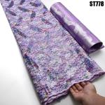 Polyester African Lace Silk Velvet Embroidery Fabric Perfect for Wedding Bridal