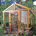 Prefabricated Large Garden Greenhouse Curved Gazebo Single Slope roof