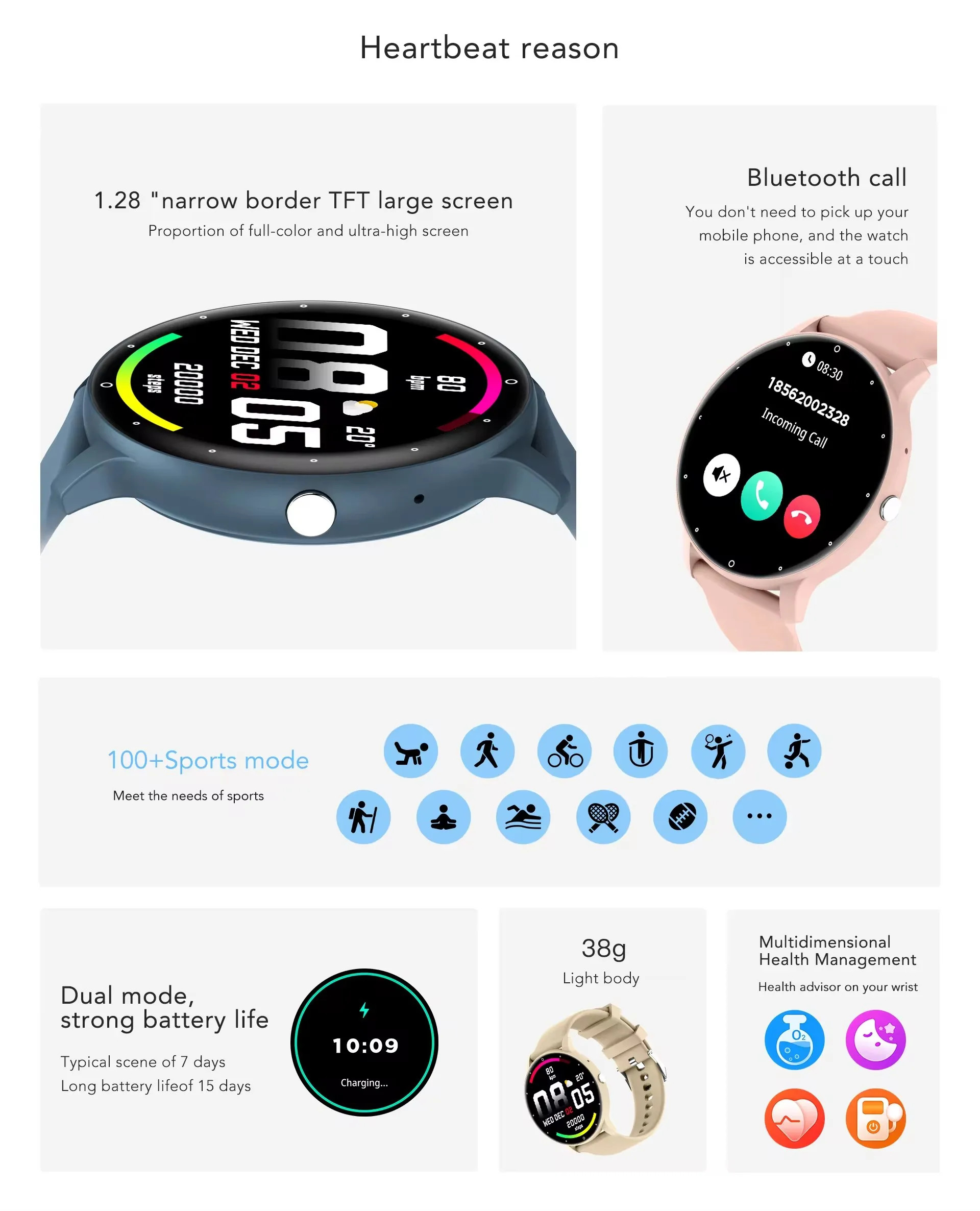 ZL02C Pro Women'S Bluetooth Watch 1.28inch AI Voice Sports Fitness Amoled Calling