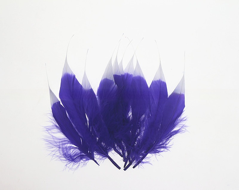 Handmade Two Tone Stripped Goose Carnival Feathers For Personalized Crafts