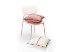 Scandinavian Hotel Dining Chair Fabric Seat Metal Frame