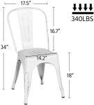Metal Dining Stackable Restaurant Chairs Coffee Eco - Friendly Simple Assembly