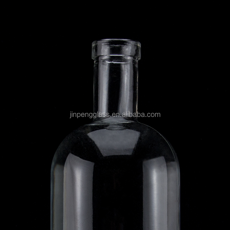 Base Material Glass Liquor Bottle 500ml 700ml 750ml with Cork Seal and Round Shape