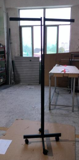 2 Way Display Rack Rectangular Tubing Clothes Display Rack With Casters Matte