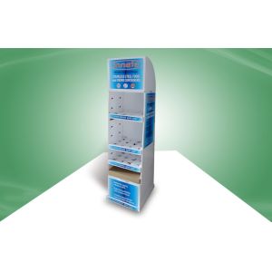 Custom Adjustable Shelf Cardboard Display Stands For Vacuum Cups , 4C Printing