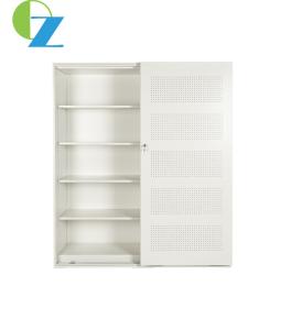 China Two Moving Door Steel Office Cupboard Metal Storage File Cabinet factory