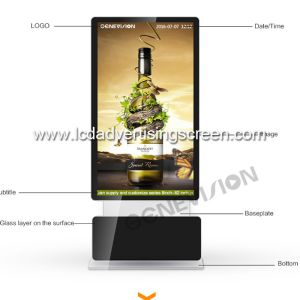 65" Rotate Android IR Touch Screen LCD Display Kiosk with Remote Control Monitor