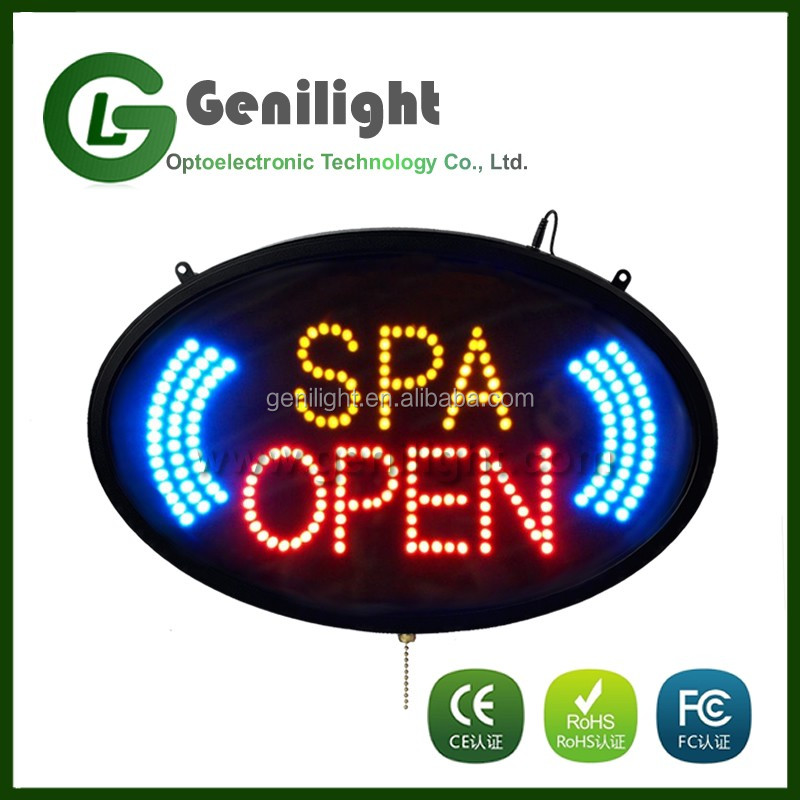 Indoor LED Open Sign Panel Size 56*33 CE/Rohs Certificate Power Supply and Hanging Chain