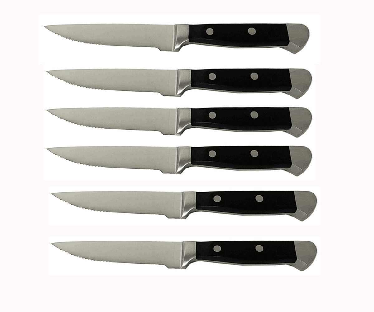 4PCS Forged Steak Knives Withe POM Forged Heavy Handle For Kitchenware