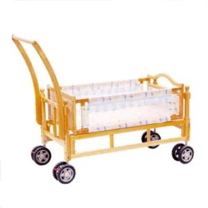 China Folding Wooden Baby Cot swing New Born Baby Cribs with Wheels factory